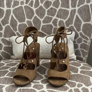 indigo rd. Tan Lace-Up Heels